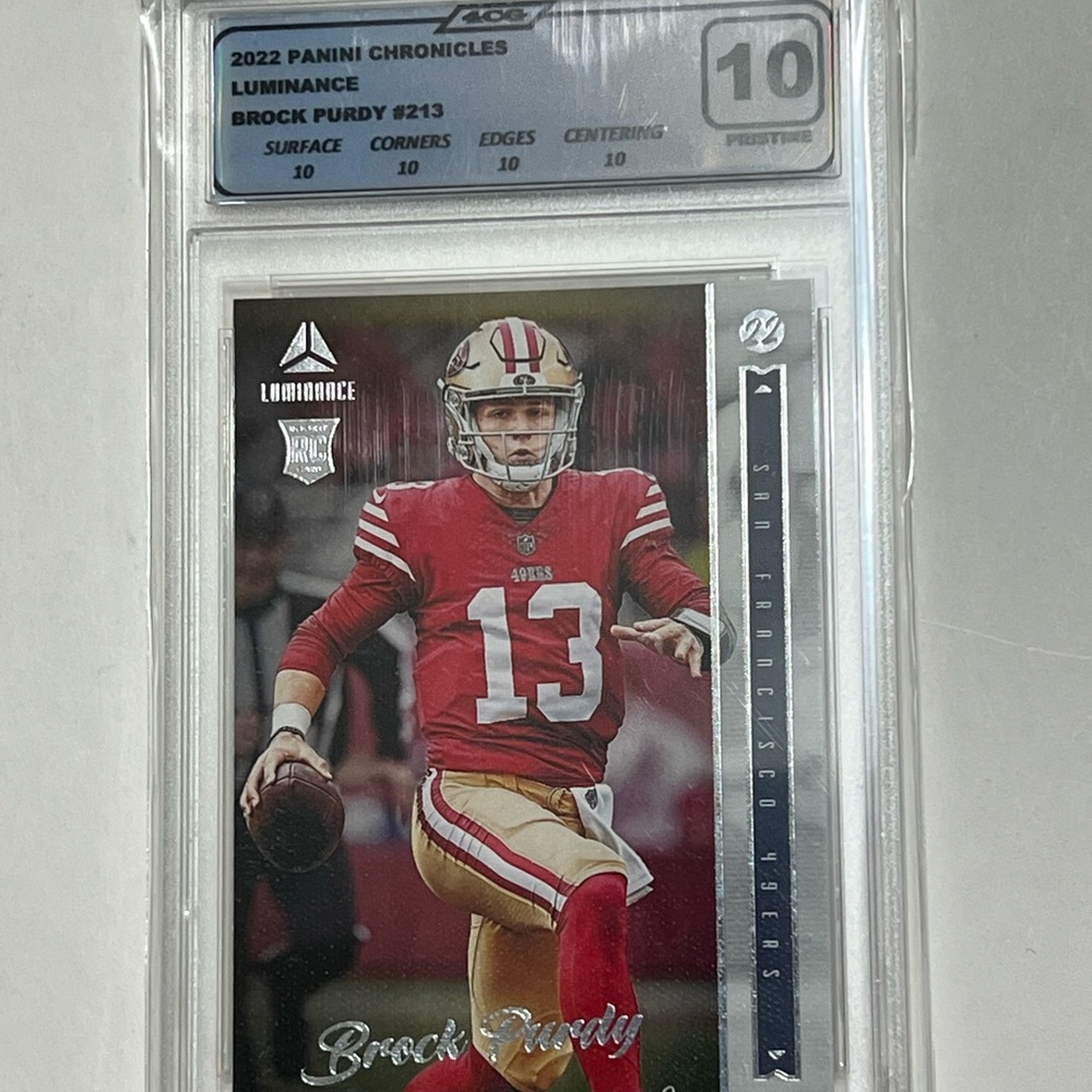 2022 Chronicles Luminance Brock Purdy 4CG 10 Graded Card San Francisco 49ers 🔥